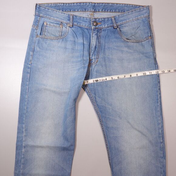 Levis L504 Mens 38x34 Jeans Blue Straight Fit Denim Thick Stitch Straight - Picture 12 of 12